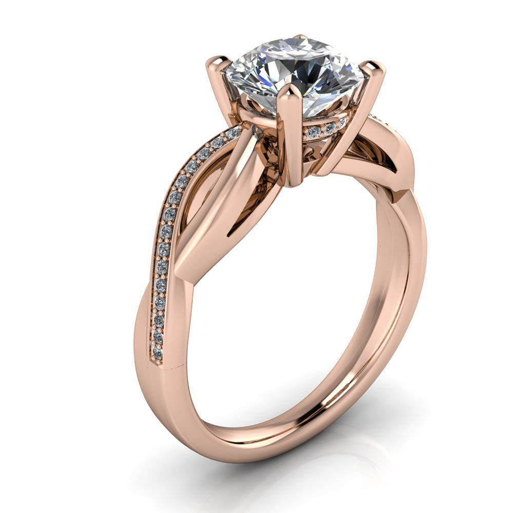 Infinity Shank Moissanite Engagement Ring - Kansas - Moissanite Rings