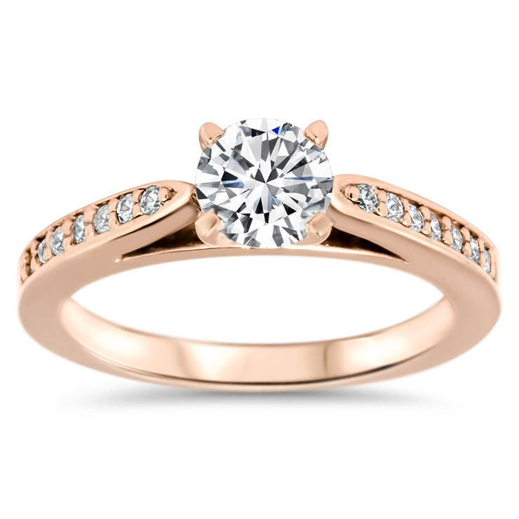 Moissanite Center Engagement Ring Diamond Setting - Gabriella - Moissanite Rings