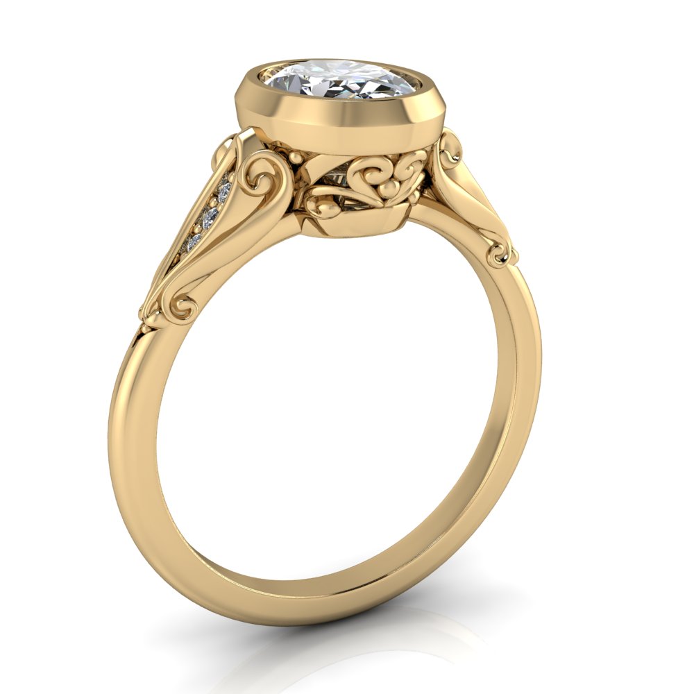 Bezel Set Oval Engagement Ring - Consuela