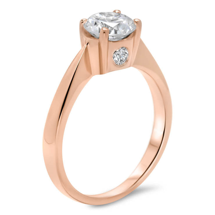 Solitaire Engagement Ring Surprise Diamond Moissanite Center - Lara - Moissanite Rings