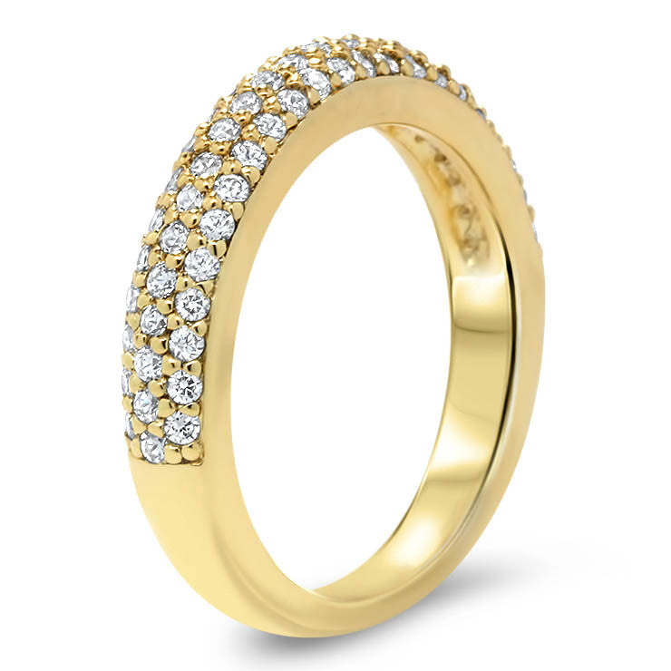 Diamond Pave Wedding Set Engagement Ring and Wedding Band - Pip Set - Moissanite Rings