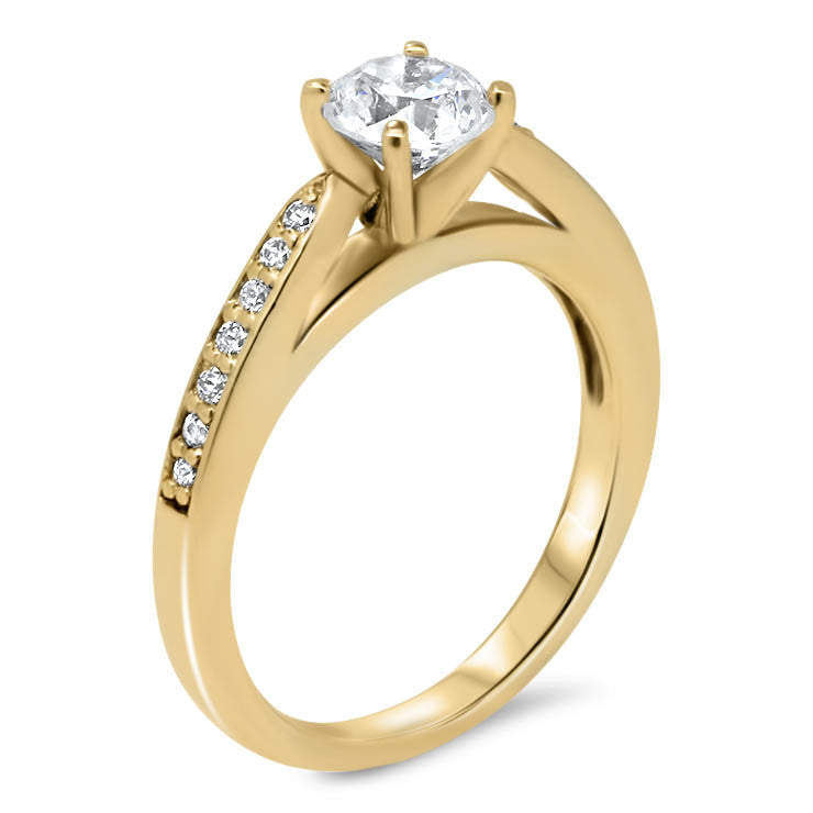 Moissanite Center Engagement Ring Diamond Setting - Gabriella - Moissanite Rings
