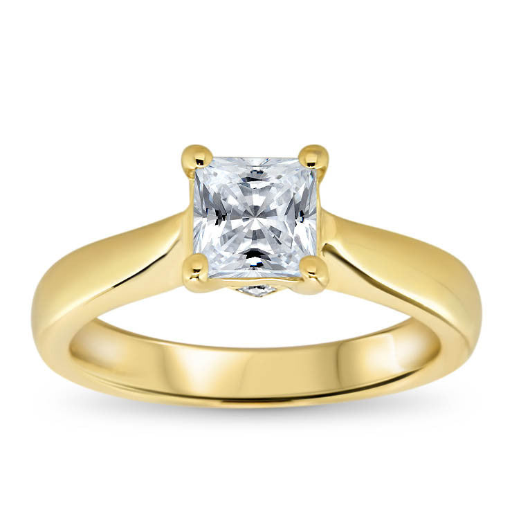 Princess Cut Solitaire Moissanite Engagement Ring - Nicolette - Moissanite Rings