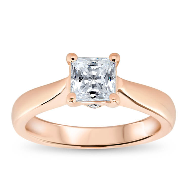 Princess Cut Solitaire Moissanite Engagement Ring - Nicolette - Moissanite Rings