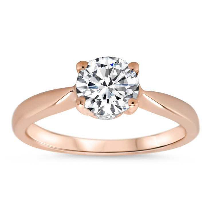 Solitaire Engagement Ring Surprise Diamond Moissanite Center - Lara - Moissanite Rings