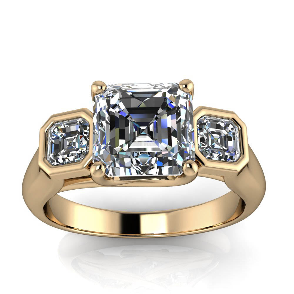 Asscher Cut Ring Stack Gold Asscher Cut Engagement Rings