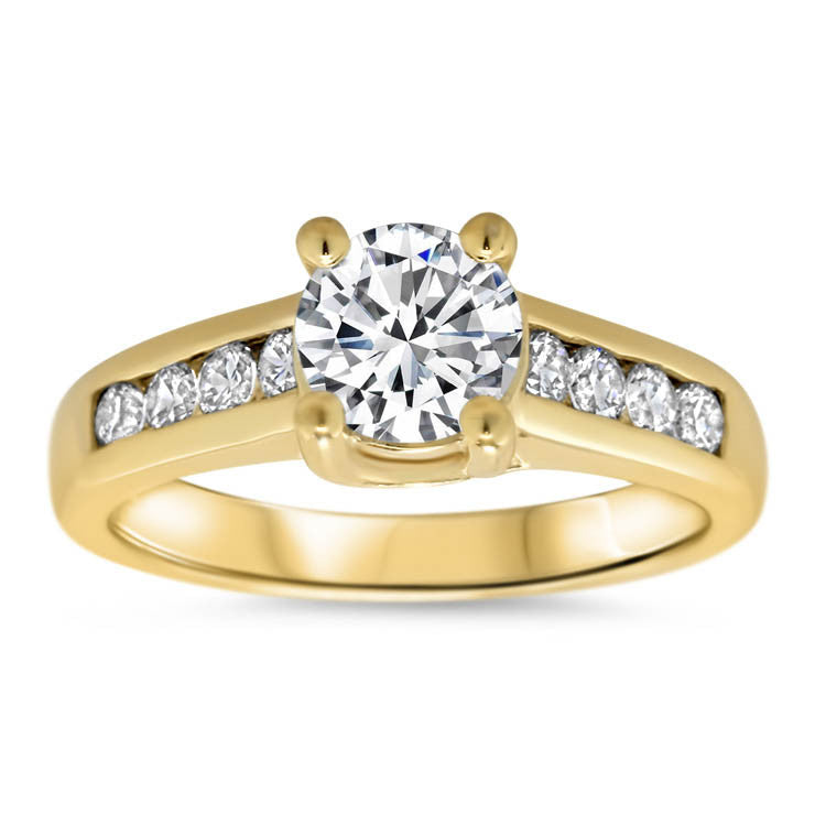 Channel Set Forever One  Moissanite Engagement Ring - Gele - Moissanite Rings