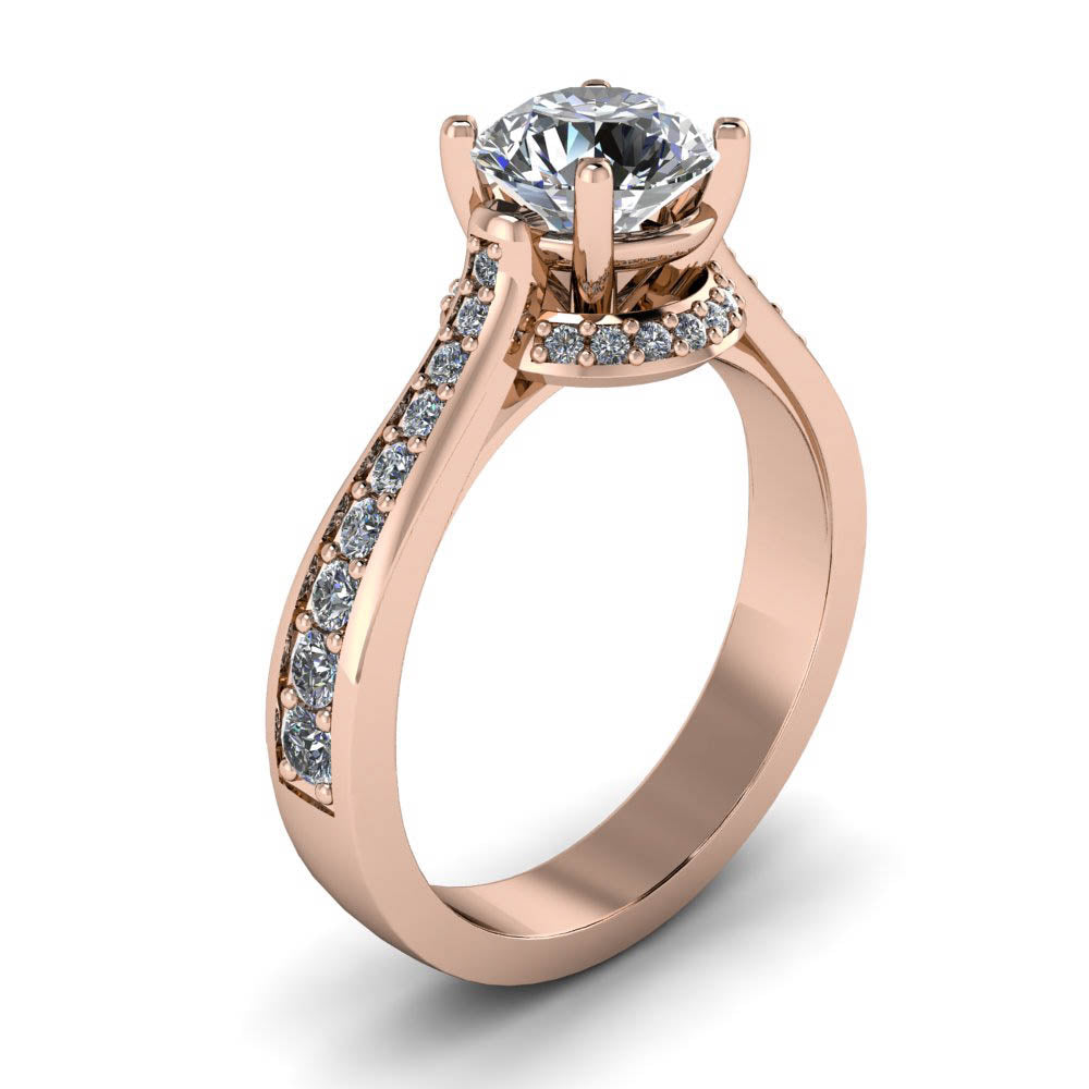 Moissanite Diamond Engagement Ring Forever One Center - Aura - Moissanite Rings