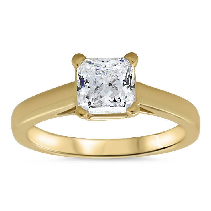 Princess Cut Solitaire Forever One Engagement Ring - Kim - Moissanite Rings
