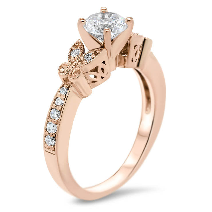 Butterfly Kisses Diamond Wedding Band (engagement ring not included) - Moissanite Rings
