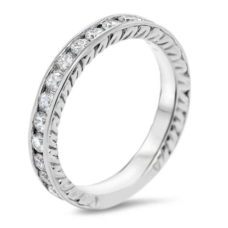 Channel 8 Wedding Band - Moissanite Rings
