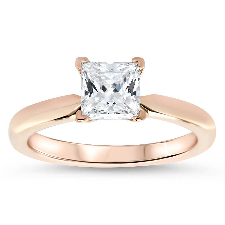 Princess Cut Solitaire Moissanite Ring Engagement Ring - Jem - Moissanite Rings
