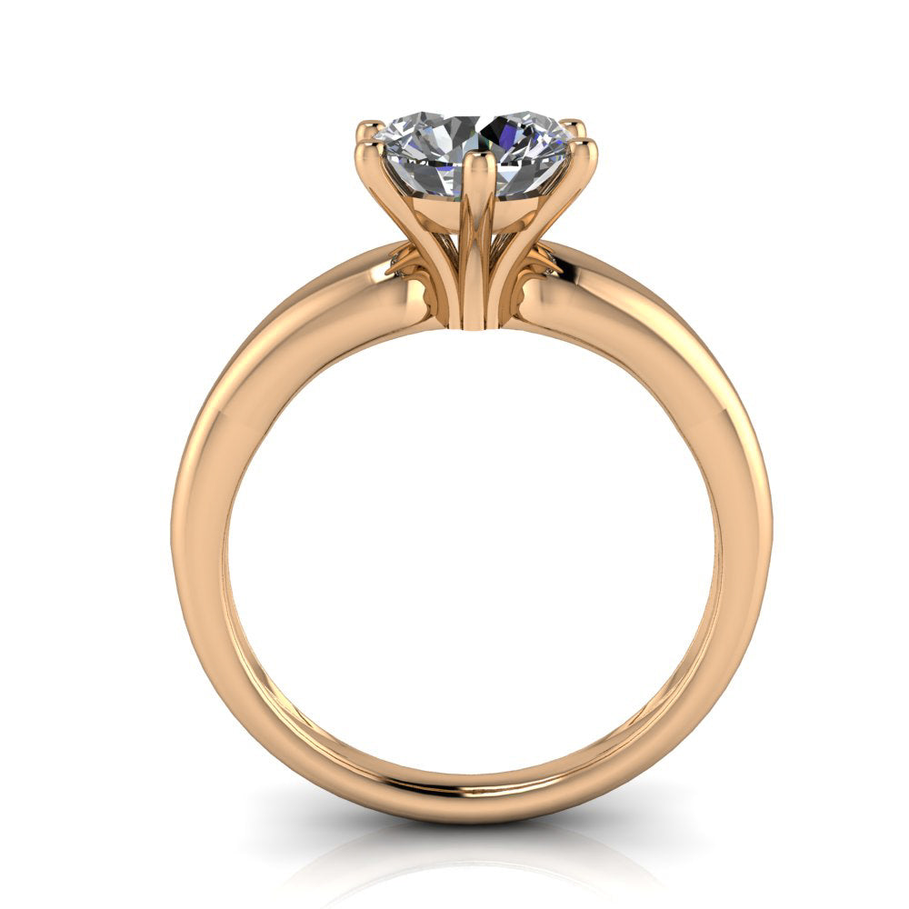 Six Prong Solitaire Engagement Ring - Eli