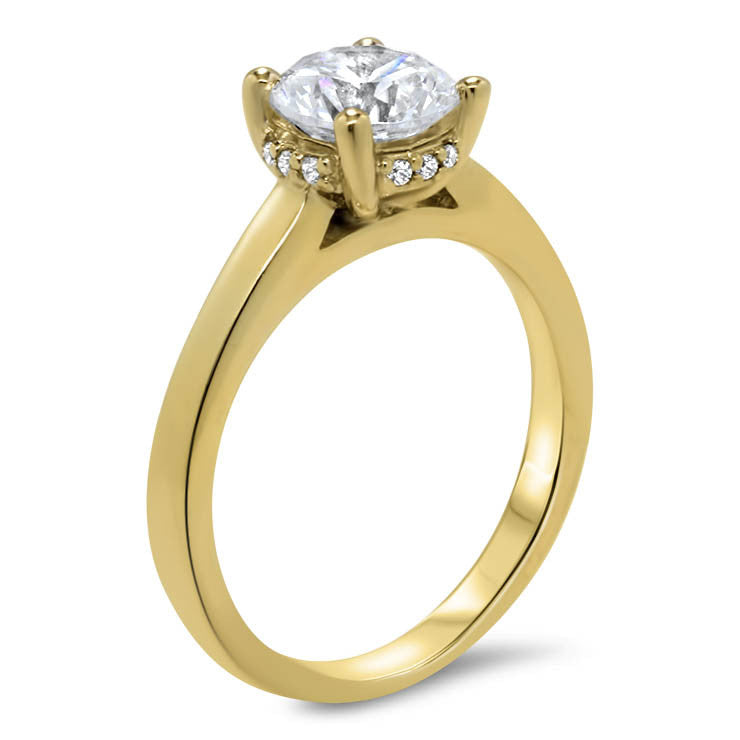 Banded Solitaire Moissanite Engagement Ring - Sienna - Moissanite Rings