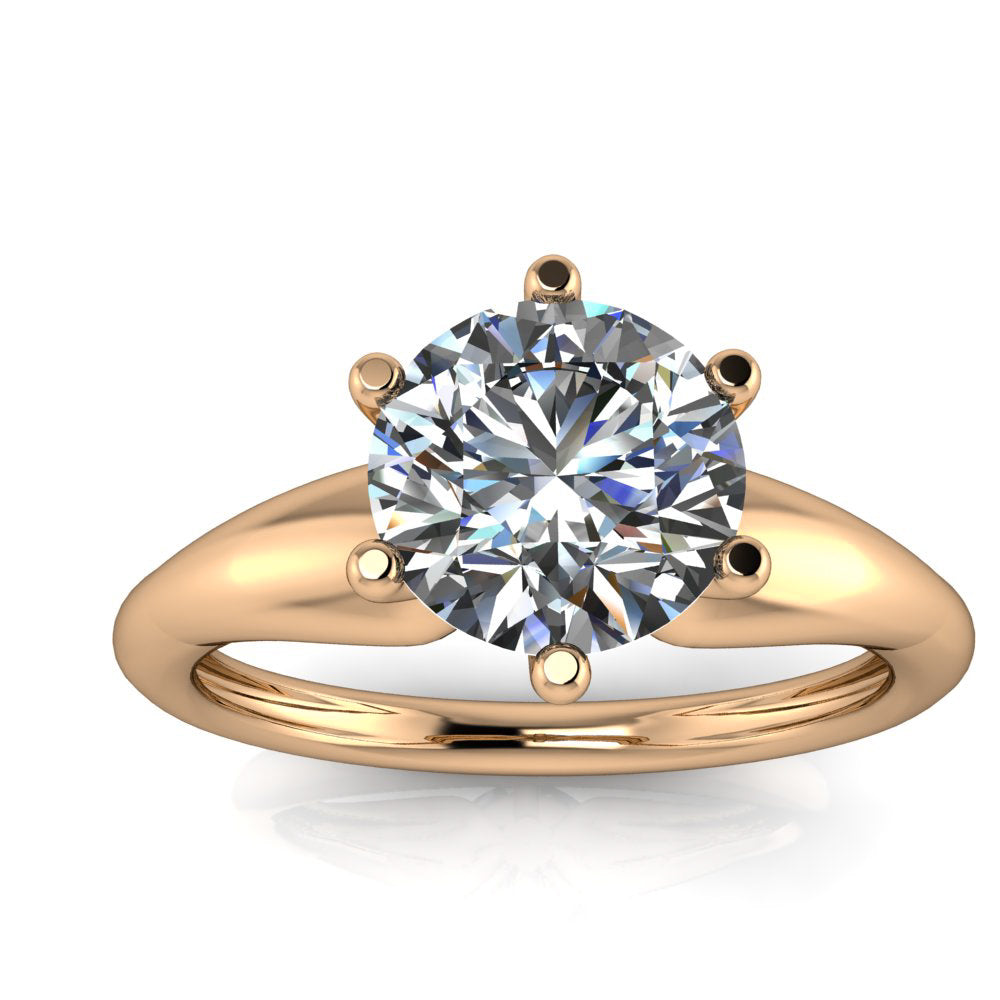 Six Prong Solitaire Engagement Ring - Eli