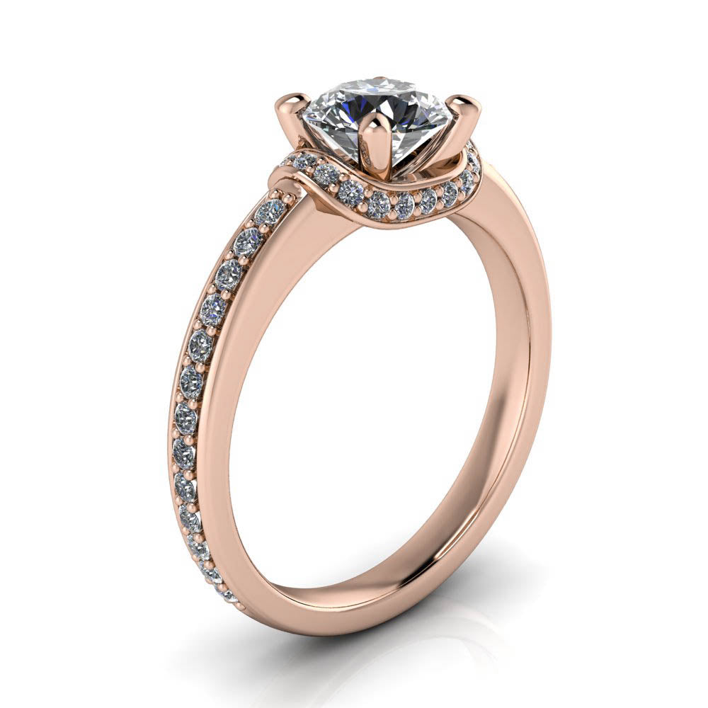 Draped Halo Engagement Ring - Harrison - Moissanite Rings