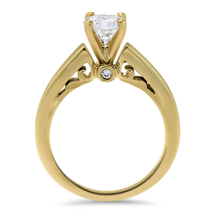 Surprise Moissanite Diamond Solitaire Engagement Ring - Sharpei - Moissanite Rings