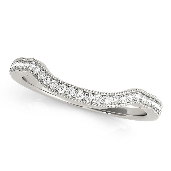 Curved Diamond Wedding Band - Lilly Band - Moissanite Rings
