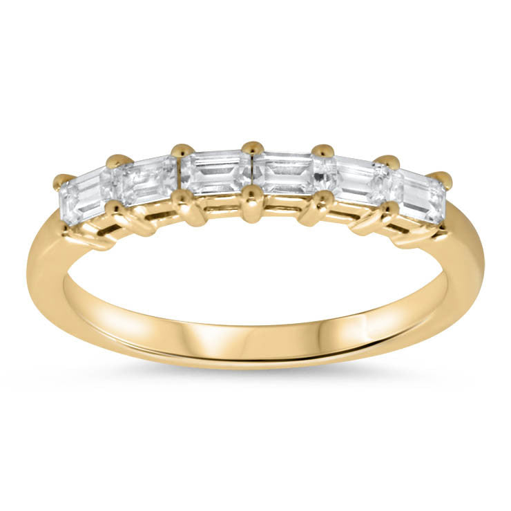 Straight Diamond Baguette Wedding Band - Julia Band - Moissanite Rings