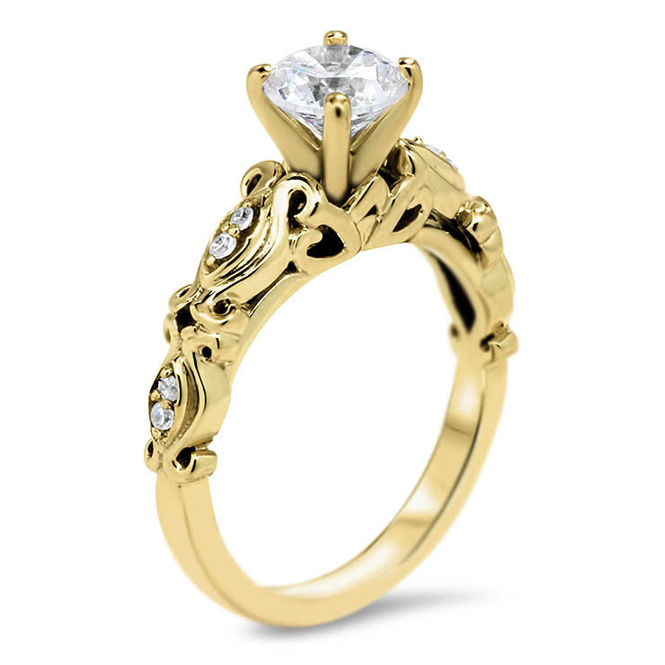 Vintage Inspired Engagement Ring - Celine - Moissanite Rings