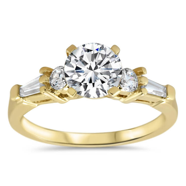 Moissanite Center Engagement Ring Diamond Setting - Yvette – Moissanite ...