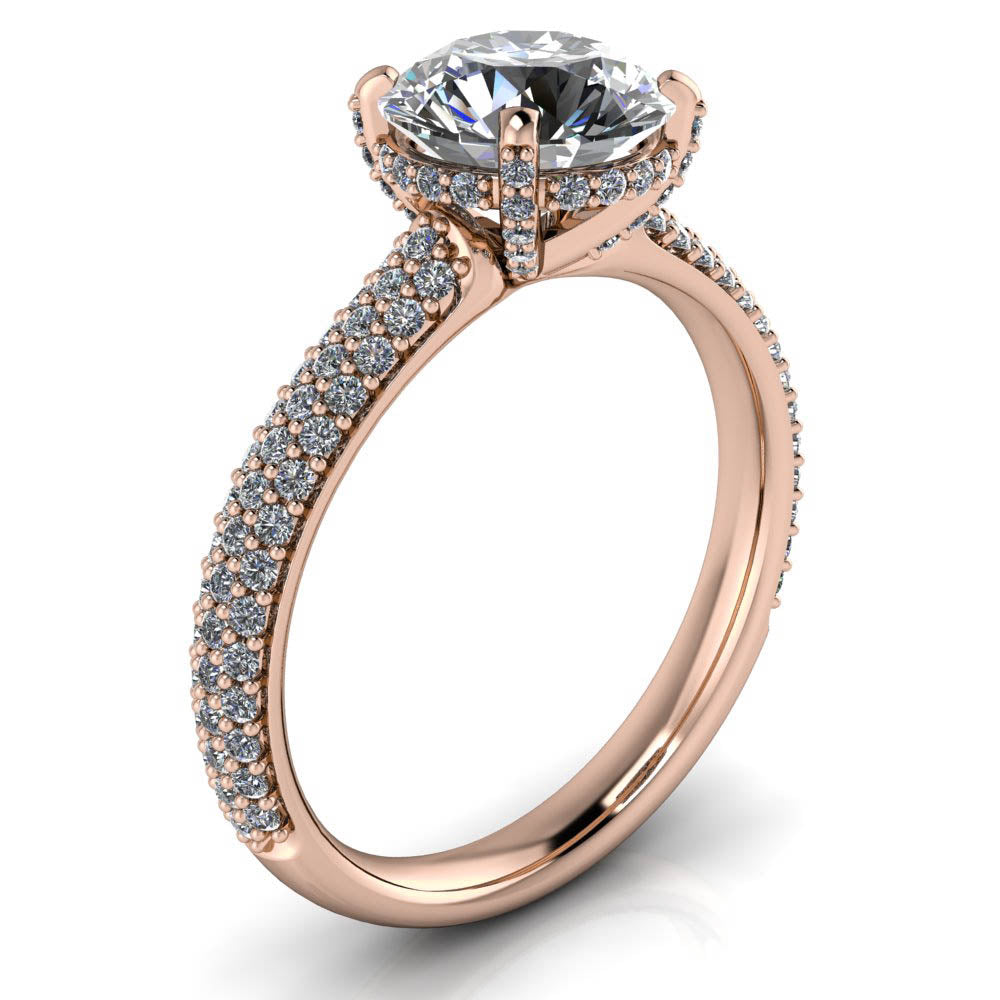 Pave Diamond Engagement Ring - Kerstin - Moissanite Rings