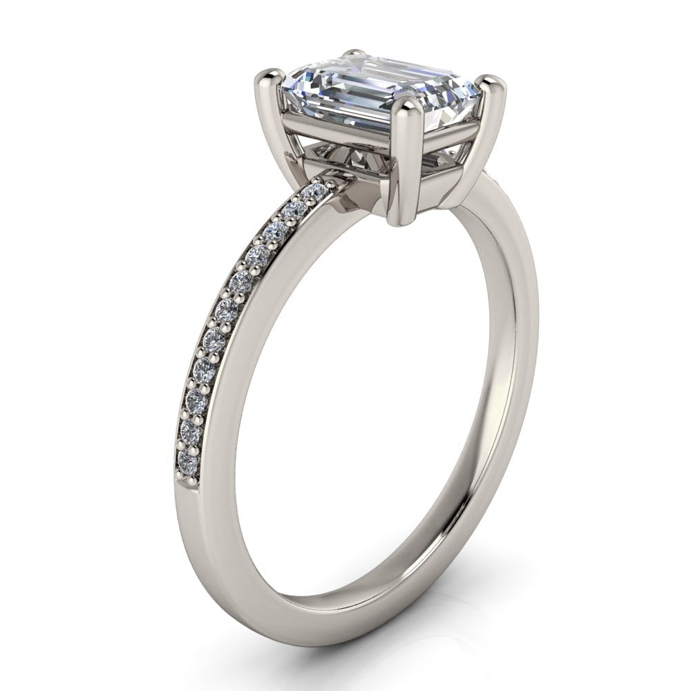 Dainty Emerald Engagement Ring - Dim