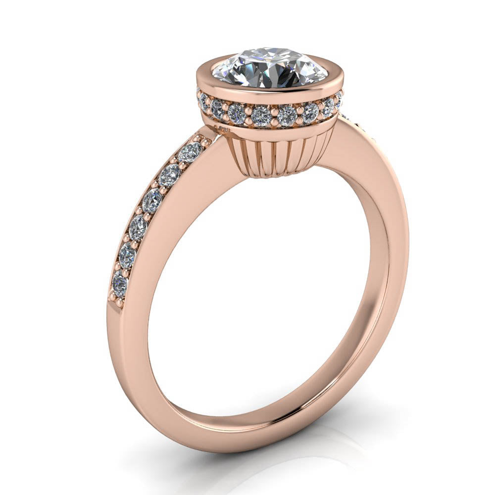 Vintage Bezel Set Engagement Ring - Harper - Moissanite Rings