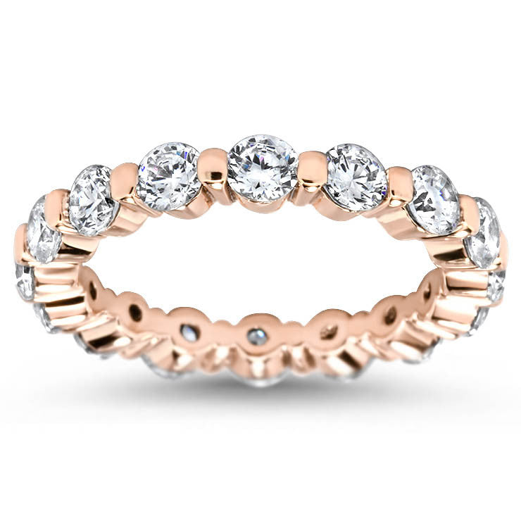 Single Prong Diamond Eternity Wedding Band - Dot II - Moissanite Rings