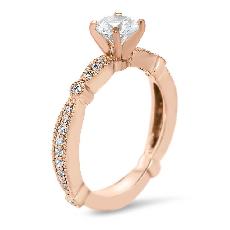 Vintage Inspired Diamond Engagement Ring Setting - Millie - Moissanite Rings
