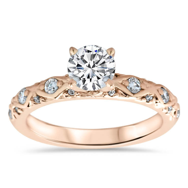 Vintage Inspired Diamond Engagement Ring Setting - Ziggy - Moissanite Rings