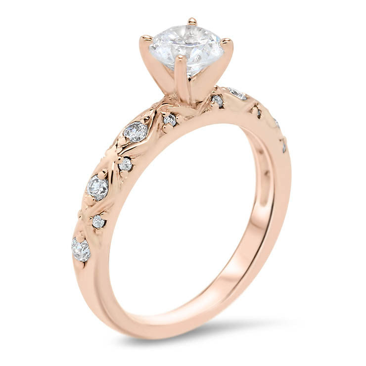 Vintage Inspired Diamond Engagement Ring Setting - Ziggy - Moissanite Rings