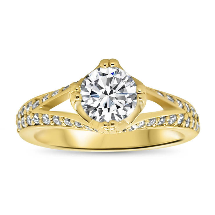 Split Shank Diamond Engagement Ring - Dorit - Moissanite Rings