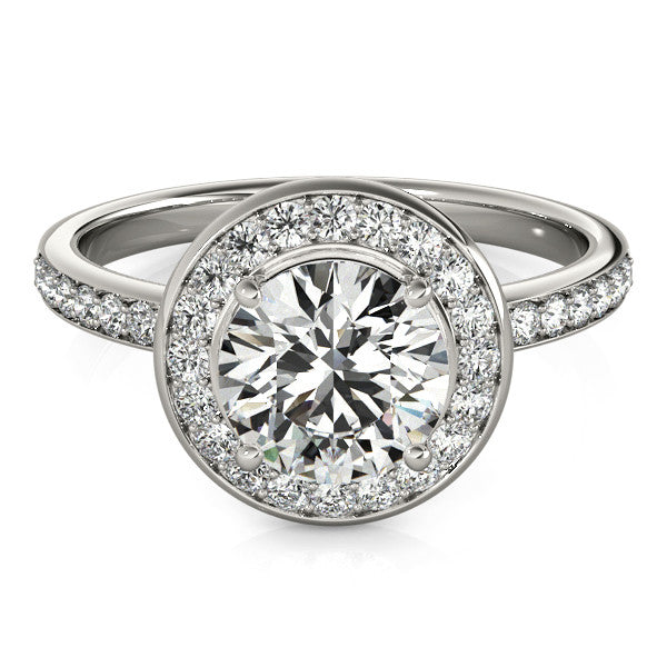 Diamond Halo Moissanite Engagement Ring - Madison - Moissanite Rings