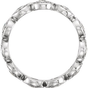 Diamond Halo Style Eternity Band - Moissanite Rings