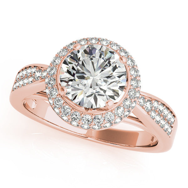 Diamond Pave Halo Engagement Ring - Raquel – Moissanite Rings