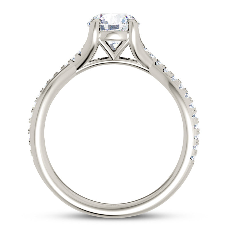 Diamond Twist Engagement Ring - Half Twist