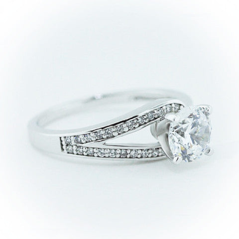 Diamond Accented Moissanite Engagement Ring - It's a Wrap - Moissanite Rings