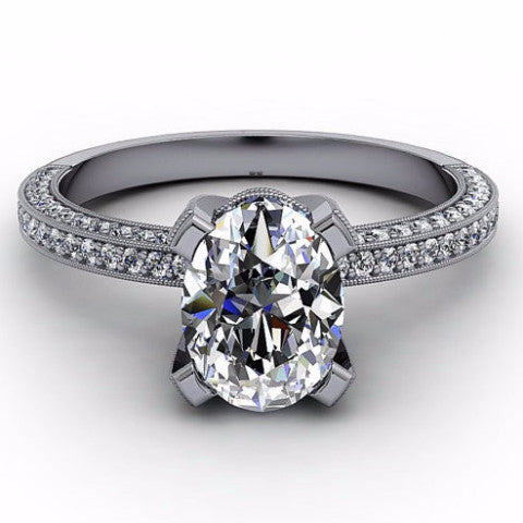 Oval Forever Brilliant Moissanite Engagement Ring - Covered In Love - Moissanite Rings