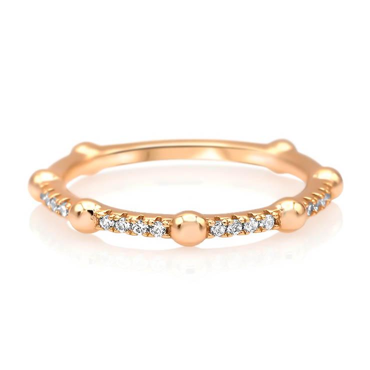 Gold Bead and Diamond Stacking Band