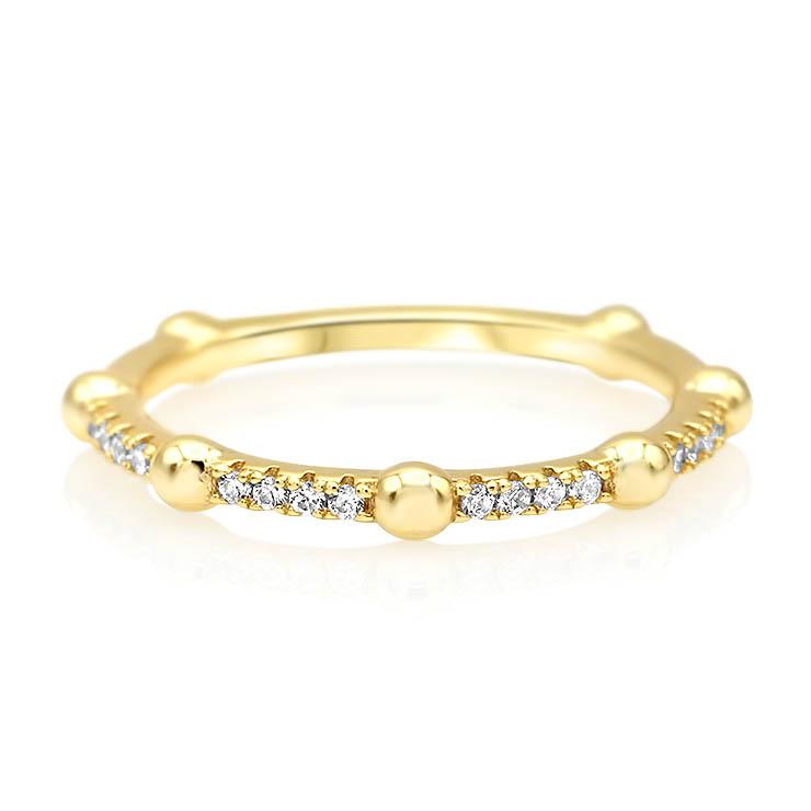 Gold Bead and Diamond Stacking Band
