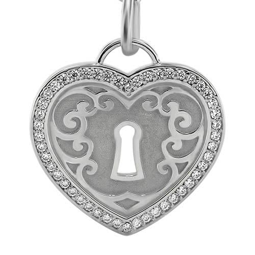 Diamond Padlock Heart Necklace - Moissanite Rings