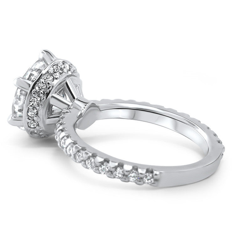 Six Prong Forever One Moissanite Center Engagement Ring Diamond Setting - Liberty - Moissanite Rings
