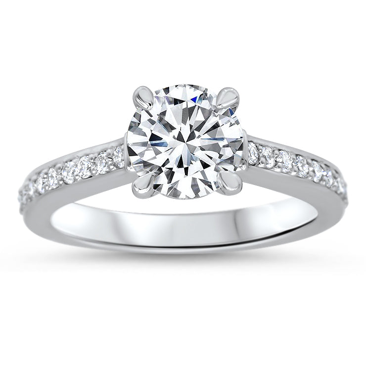 1.5 ct Moissanite Center Stone Diamond Setting Engagement Ring - Barb - Moissanite Rings
