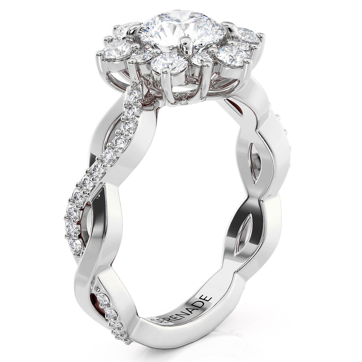 Twisted Band Snowflake Engagement Ring - Twisted Snowflake