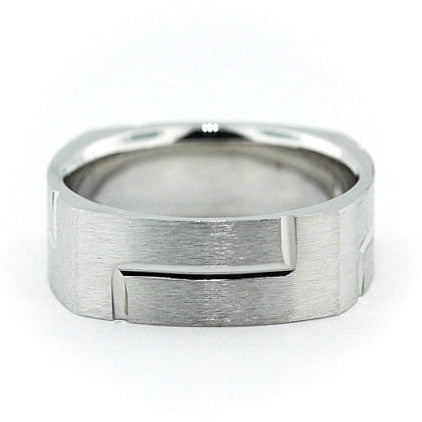 Men's Square Shape Wedding Band - Perfect Fit - Moissanite Rings