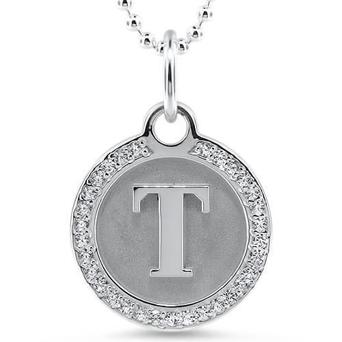 Personalized Initial Diamond Necklace - Moissanite Rings