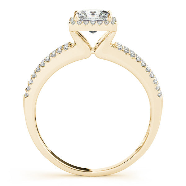 Princess Cut Moissanite Center Engagement Ring Diamond Setting - Rain - Moissanite Rings