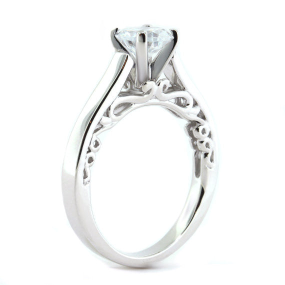 Solitaire Moissanite Engagement Ring - Charlie - Moissanite Rings