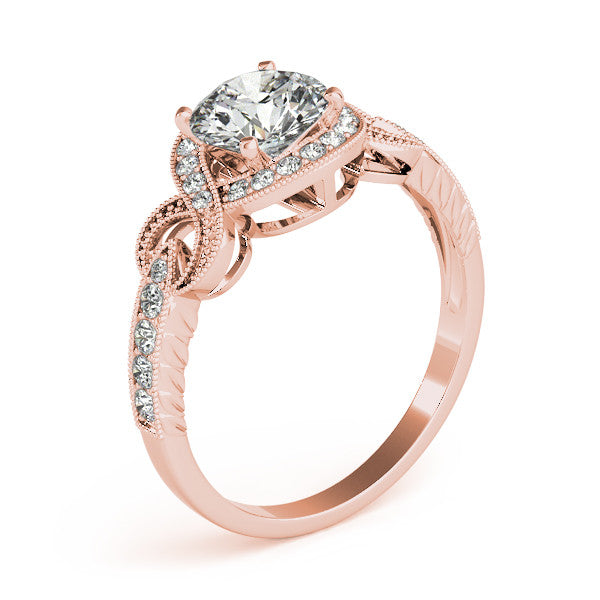 Vintage Inspired Moissanite and Diamond Engagement Ring - Vine - Moissanite Rings